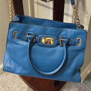 Michael Kors Blue Leather Shoulder Bag